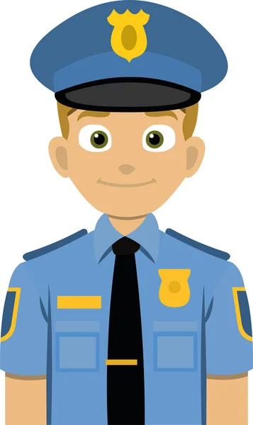 Vector Illustratie Van Emoticon Van Een Cartoon Politieagent — Stockvector