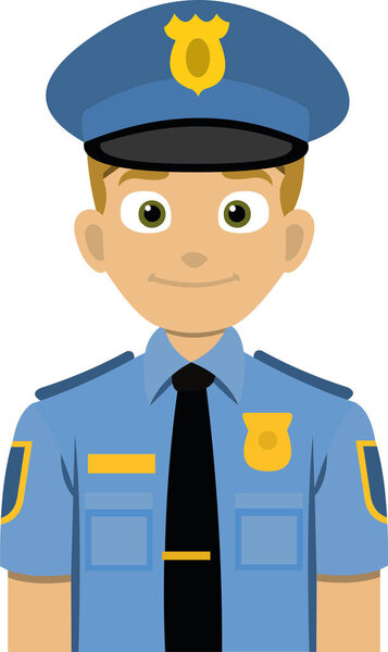 Vector illustration of emoticon of a cartoon policeman