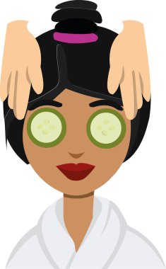 Duygusal spa, masaj ve güzelliğin vektör çizimi