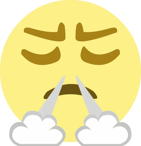 Ilustração Vetorial Emoji Com Uma Expressão Irritada — Vetor de Stock