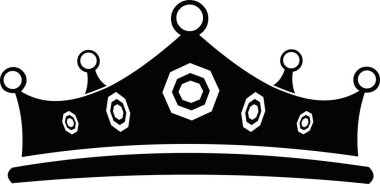 Siyah beyaz bir tacın vektör çizimi