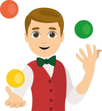 Genç bir hokkabazın vektör illüstrasyonu