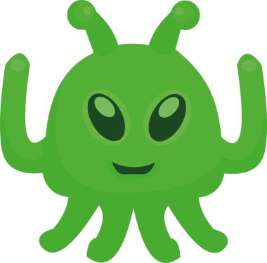 Çizgi film virüsü simgesinin vektör çizimi