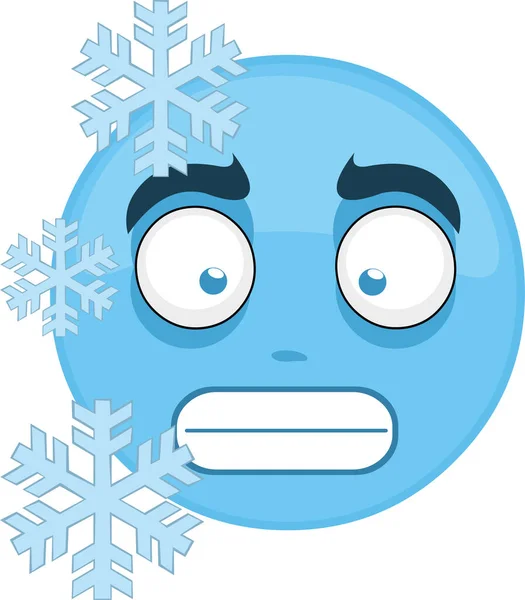 Donmuş bir emoji karakterinin vektör illüstrasyonu