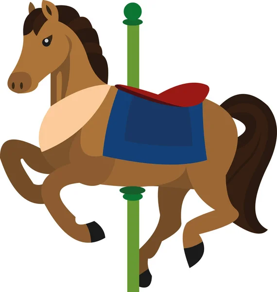Vector Illustration Carousel Horse Merry — Stock Vector