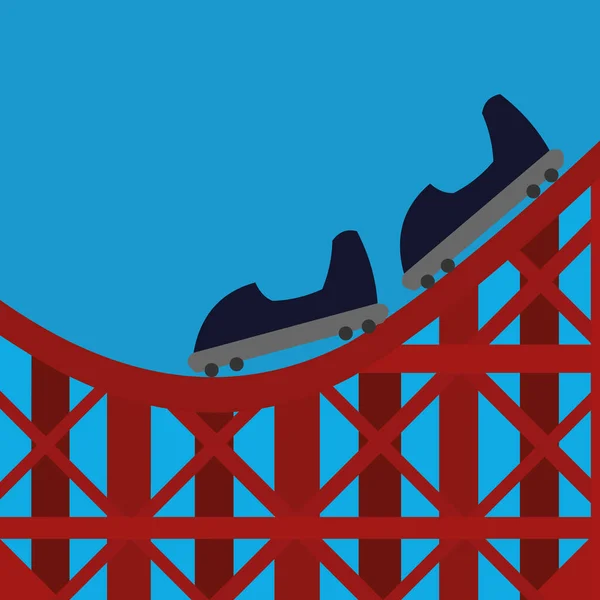 Vector Illustration Roller Coaster Concept — Stock Vector