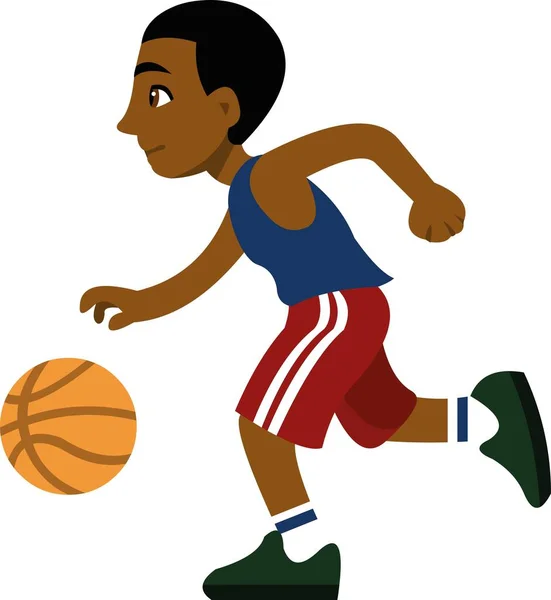 Vektor Illustration Emoticon Basketspelare — Stock vektor