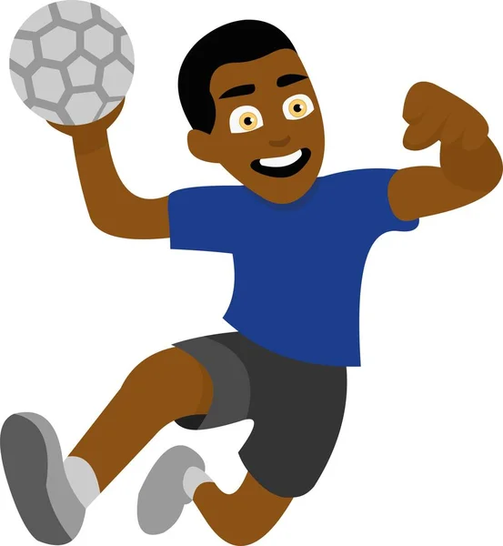 Vector Emoticon Illustration Hand Ball Player — Stock Vector