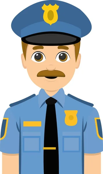 Illustrazione Vettoriale Emoticon Poliziotto — Vettoriale Stock