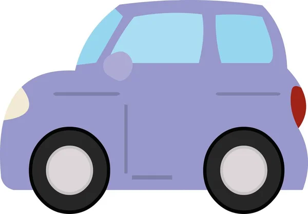 Vector Emoticon Illustration Simple Violet Car — Stock Vector