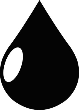 Siyah bir su damlasının silüetinin vektör çizimi