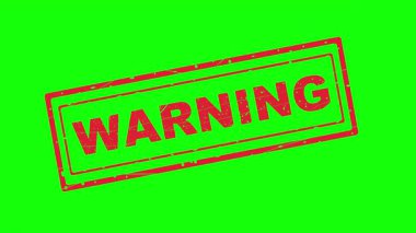 yeşil renkli anahtar arkaplanındaki video animasyon lastik damga uyarı metni sembolü