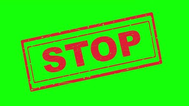 video animasyonu kırmızı kauçuk mühür yeşil renkli anahtar arkaplan üzerindeki metni durdur