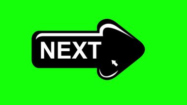 video animasyonu siyah ve beyaz konsept simgesi ok üzerinde bilgisayar imleç faresine tıklayın dijitaldeki yeşil renkli tuş arka planında