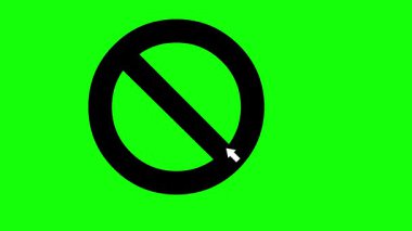 video animasyonu siyah ve beyaz tıklamalı bilgisayar imleç faresi yeşil renkli anahtar arka planında simge kavramını pasifleştirdi