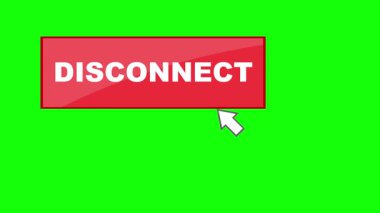 video animasyonu yeşil renkli anahtar arka planında, dijital düğmeye basılı bilgisayar imleç faresine tıklayın