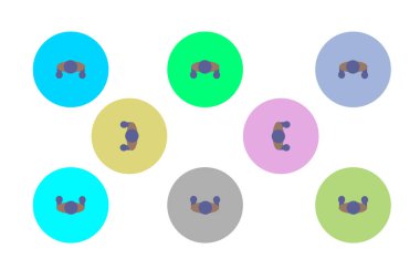 People walking by Social distancing. Safe from virus outbreak. Vector illustration in flat style. vector People walking by Social distancing. Safe from virus outbreak. Vector illustration in flat style. vector