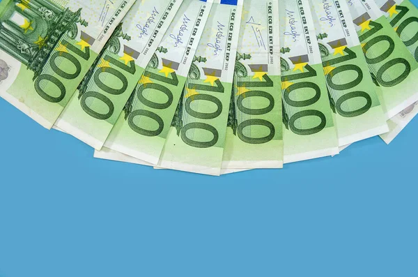 Banconote 100 Euro Splendidamente Blu Afidi Cento Centesimi Euro — Foto Stock