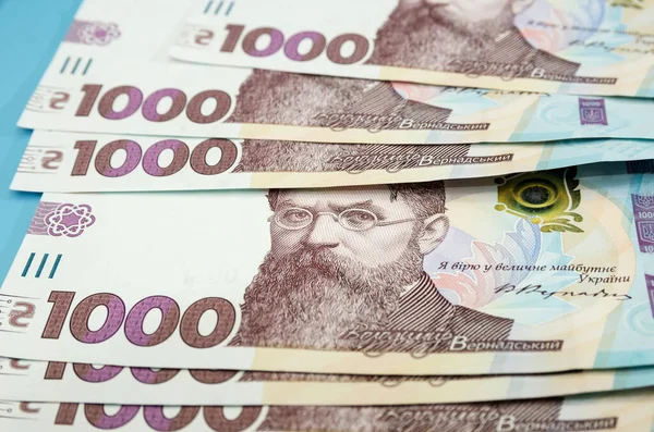 Новый Украинец 1000 Гривен Куча Банкнот Номиналом 1000 Гривен Крупный — стоковое фото