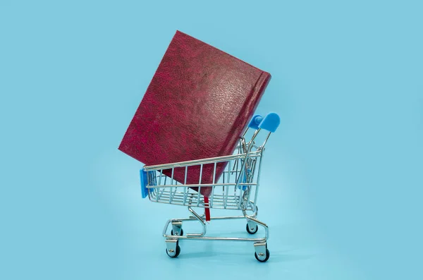 Libri Nel Carrello Torna Scuola College Università Concetto Della Giornata — Foto Stock