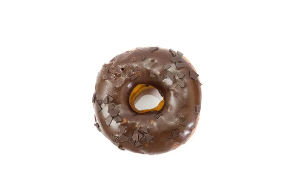 Köstliche Schokolade Donut Isoliert Auf Weißem Hintergrund Kein Schatten — Stockfoto