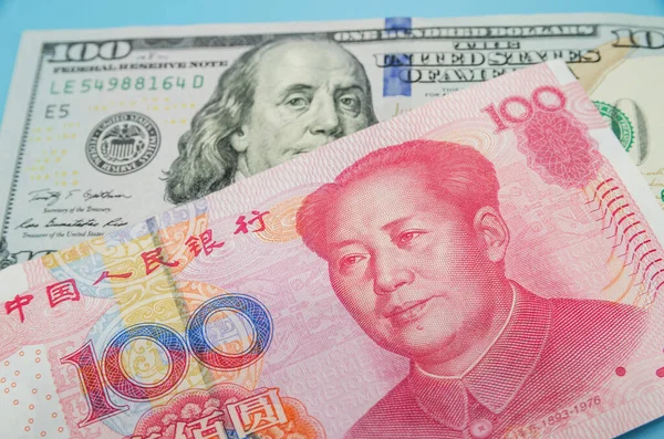 Dollar Bill China Yuan Banknote Macro Chinese Usa Economy Financial — 스톡 사진
