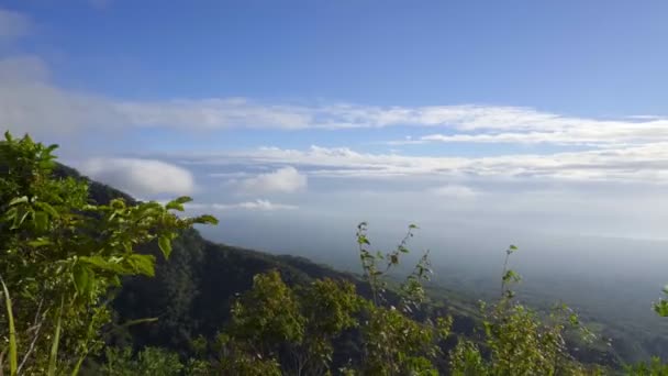 Snelle Bewegende Wolken Bergen Tropische Vegetatie Bergen Onbewoonde Jungle — Stockvideo