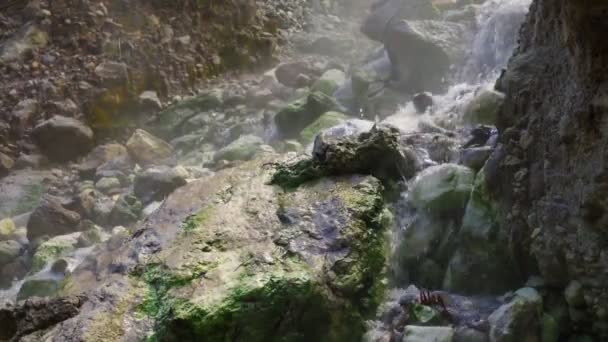 火山活动的自然硫磺温泉 热气云 菲律宾岛上的硫磺温泉 — 图库视频影像