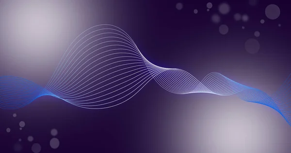 Abstrakter Hintergrund Illustration Wellenförmige Linien Und Leuchten Auf Fliederfarbenem Hintergrund — Stockfoto
