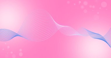 Soyut arka plan, illüstrasyon. Pembe arka planda dalgalı çizgiler. Hareket kavramı