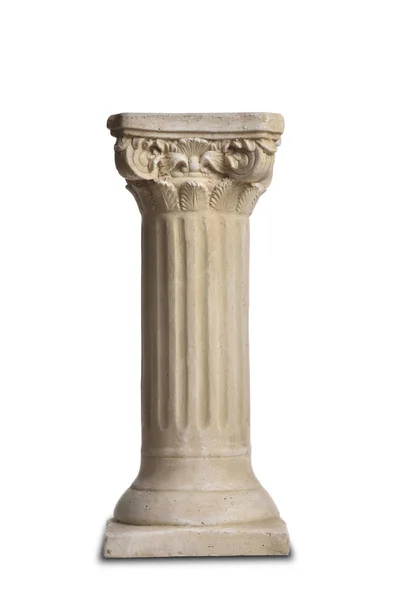 Klasszikus gipsz oszlop görög stílusban elszigetelt fehér alapon — Stock Fotó