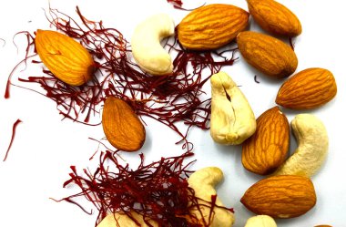 safran badem kaju arkaplan yakın plan