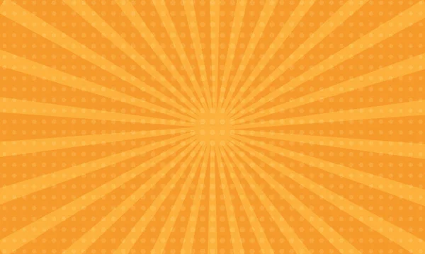 Orange Sun Rays Background Dots — Stock Vector