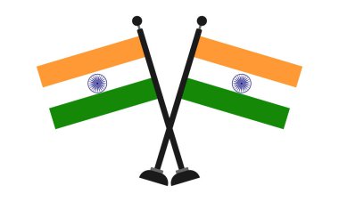 flag of india on pole  clipart