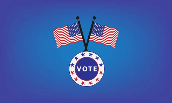 Voto Elettorale Segno Distintivo Noi Bandiera — Vettoriale Stock