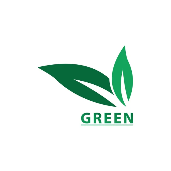 Környezetbarát Logo Design Gree Levél Vektor Tervezés — Stock Vector