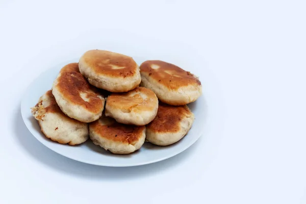 Traditionelle Hausgemachte Gebratene Pasteten Oder Pasteten Aus Hefeteig Rustikalen Stil — Stockfoto