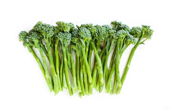 Brokolini Segar Diisolasi Pada Latar Belakang Putih Dengan Ruang Fotokopi Stok Lukisan  