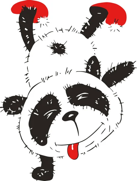 Aquarela Com Panda Engraçado Dos Desenhos Animados Que Impertinente Fica — Vetor de Stock