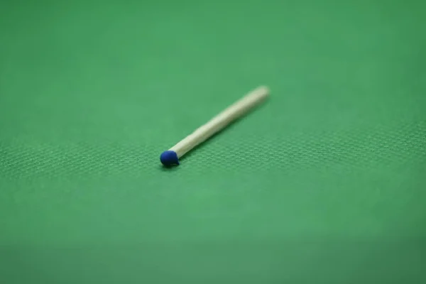 Blue Matchstick Green Table — Stock Photo, Image