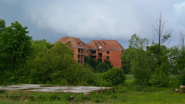 Altes Haus Auf Dem Land Landstraße Auf Dem Land Altes — Stockfoto