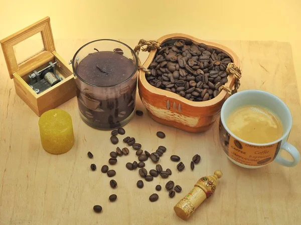 Kawa Cynamon Filiżanka Kawy — Zdjęcie stockowe