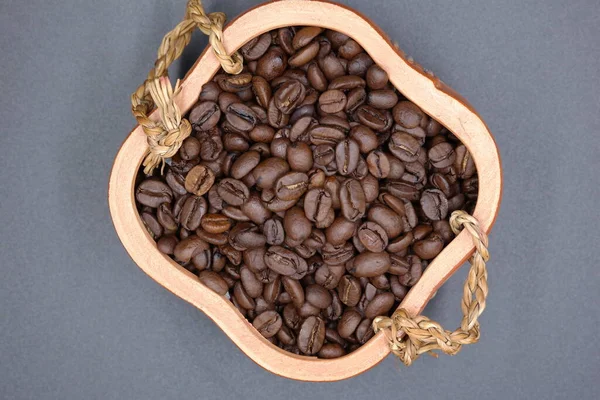 Ziarna Kawy Kształcie Heart Coffee Fasola Background Coffee Fasola Background — Zdjęcie stockowe