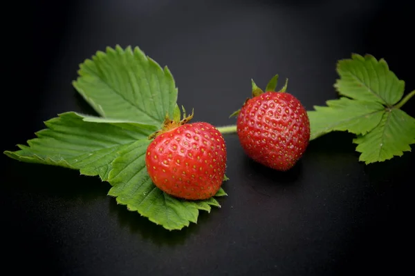 strawberries on black background.strawberry on black.