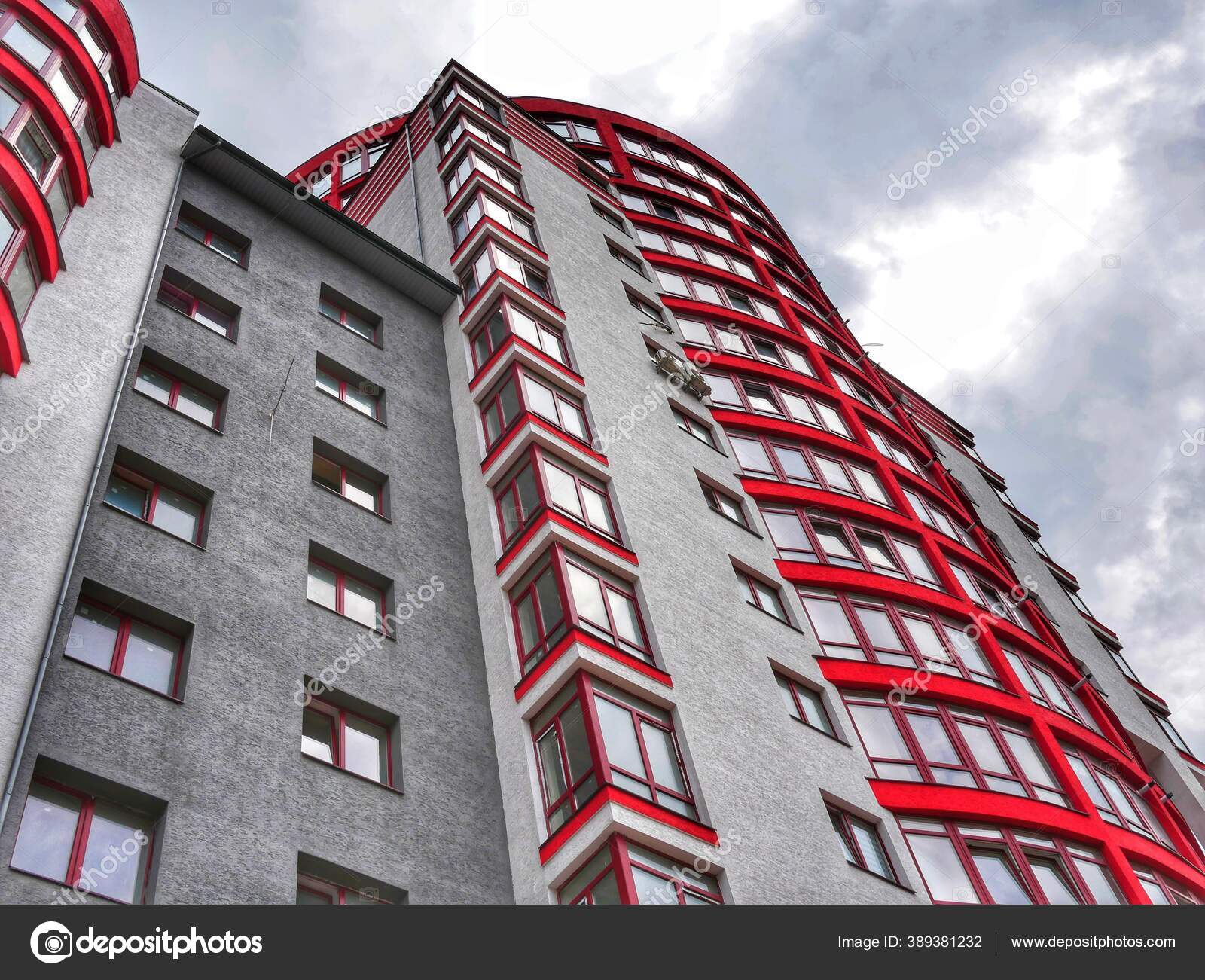 Red Brick Building Modern Office Building Red Brick Wall Street — Stock