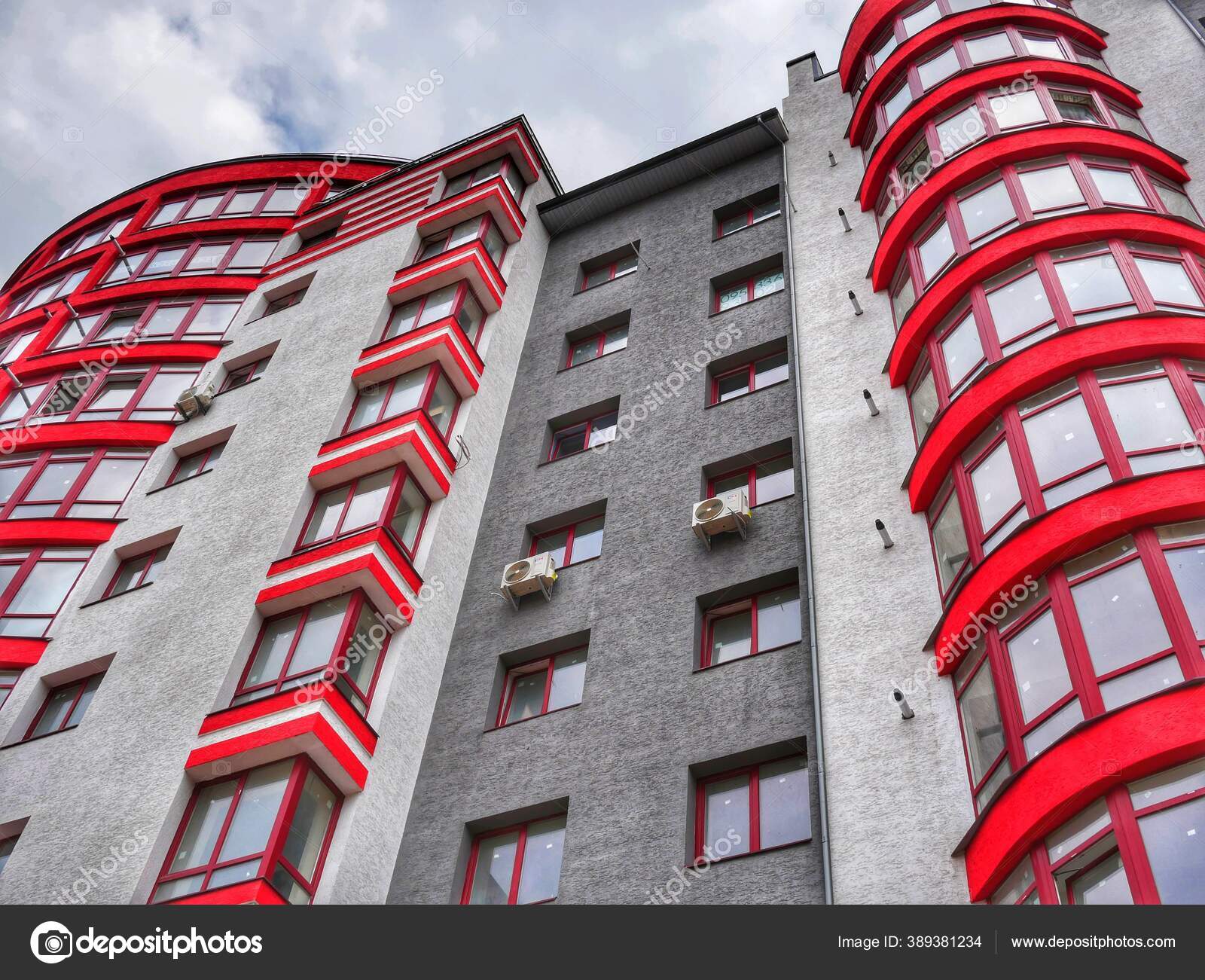 Red Brick Building Modern Office Building Red Brick Wall Street — Stock