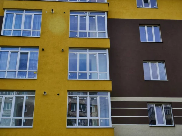 Facade Old Building Detail Building Yellow Building Facade Window Wall — Stock Photo, Image