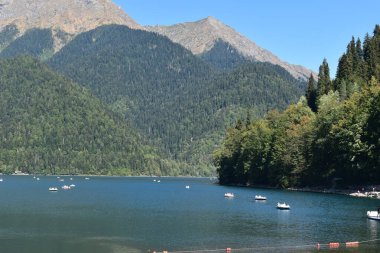 Abhazya. Ritsa Gölü. Kafkas Dağları.