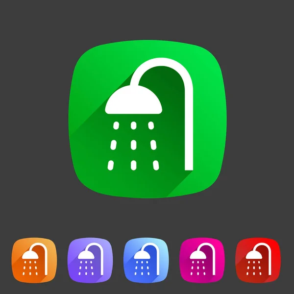 Dusche Dusche Symbol flach Web Zeichen Symbol Logo-Etikett — Stockvektor