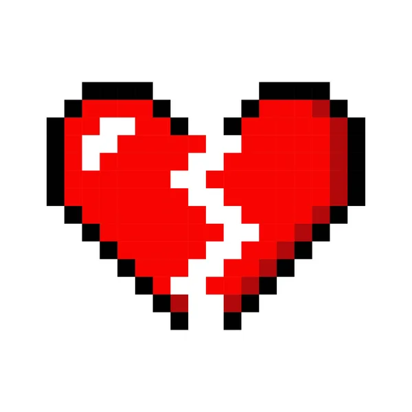 Pixel arte corazón amor color icono San Valentín — Archivo Imágenes Vectoriales